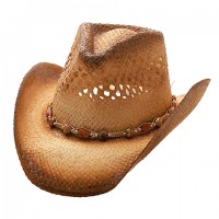 Straw Cowboy Hats – 12 PCS Toyo Straw w/ Elastic Sweatband - Natural - HT-8177NT
